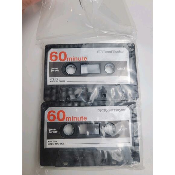 Open Box 2 Pack Vintage ToneMaster 60 Minute Blank Cassette Tapes - Picture 1 of 3